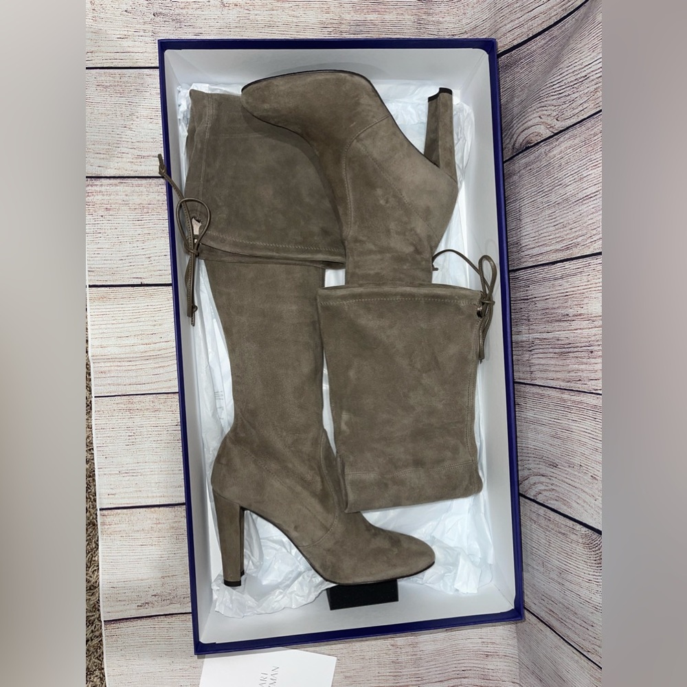 Stuart Weitzman Highland Praline Light Brown Sued… - image 2